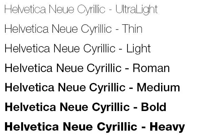 Шрифт helvetica neue cyr