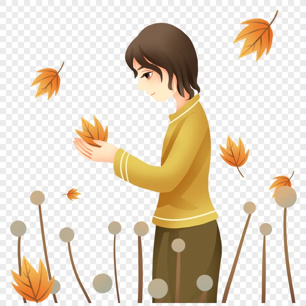 Falling catching. Рисунок руки с кружкой на фоне опавшей листвы. catching leaf. catch leaves in autumn.