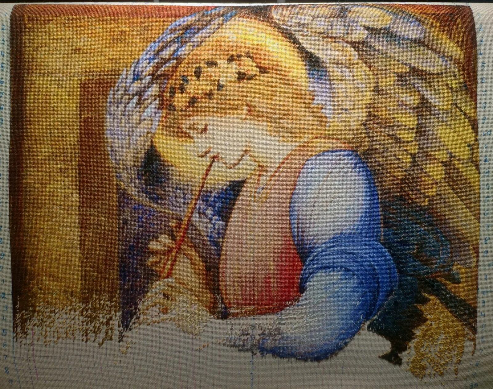 Ангел играющий на флейте акварелью. 05 55 ангельская