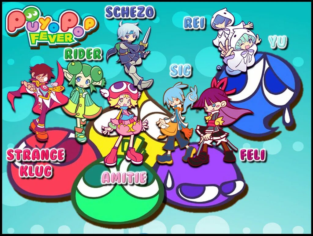 Pop fever. Puyo Pop. Puyo Pop Fever. Puyo Puyo Ringo. Puyo Puyo 20th Anniversary 1991-2011.