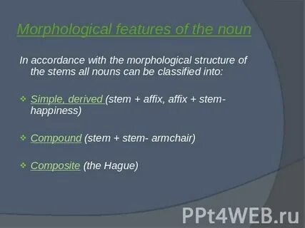 Morphological features