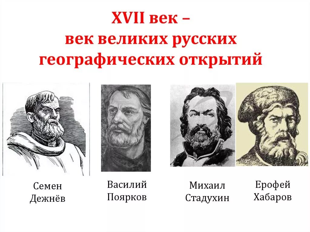 Величайшие географические открытия 17 века. Дежнев атласов Поярков Хабаров. Землепроходцы 17 века в России. Русские путешественники и первопроходцы 17 века.