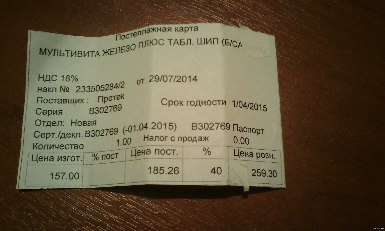 Карточка аптечный склад. Карточка аптечный склад