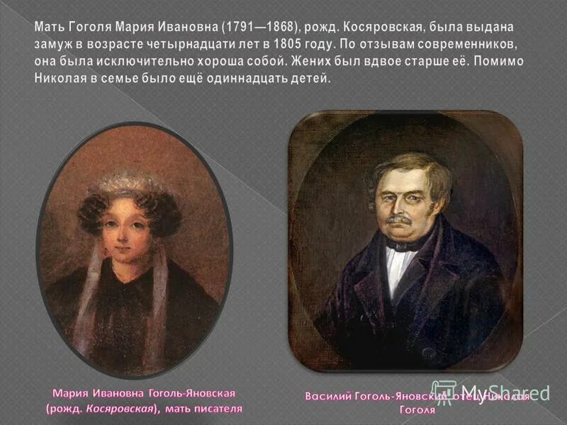 Фамилия николая васильевича при рождении. Отец Николая Васильевича Гоголя.