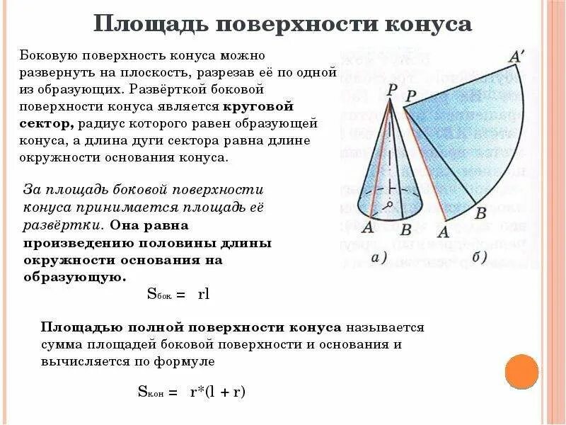 Размер основания конуса. Угол в развертке боковой поверхности конуса формула. Радиус развертки боковой поверхности конуса. Радиус сектора развертки конуса. Площадь развертки боковой поверхности конуса.