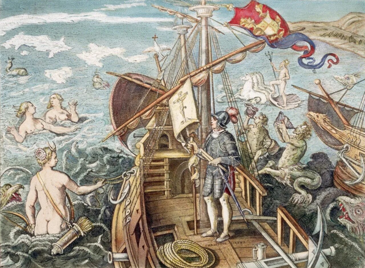 Географические открытия возрождения. Плавание Колумба в Америку. Колумб 1498. Экспедиция Христофора Колумба картины.