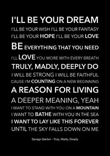 Savage truly madly deeply перевод