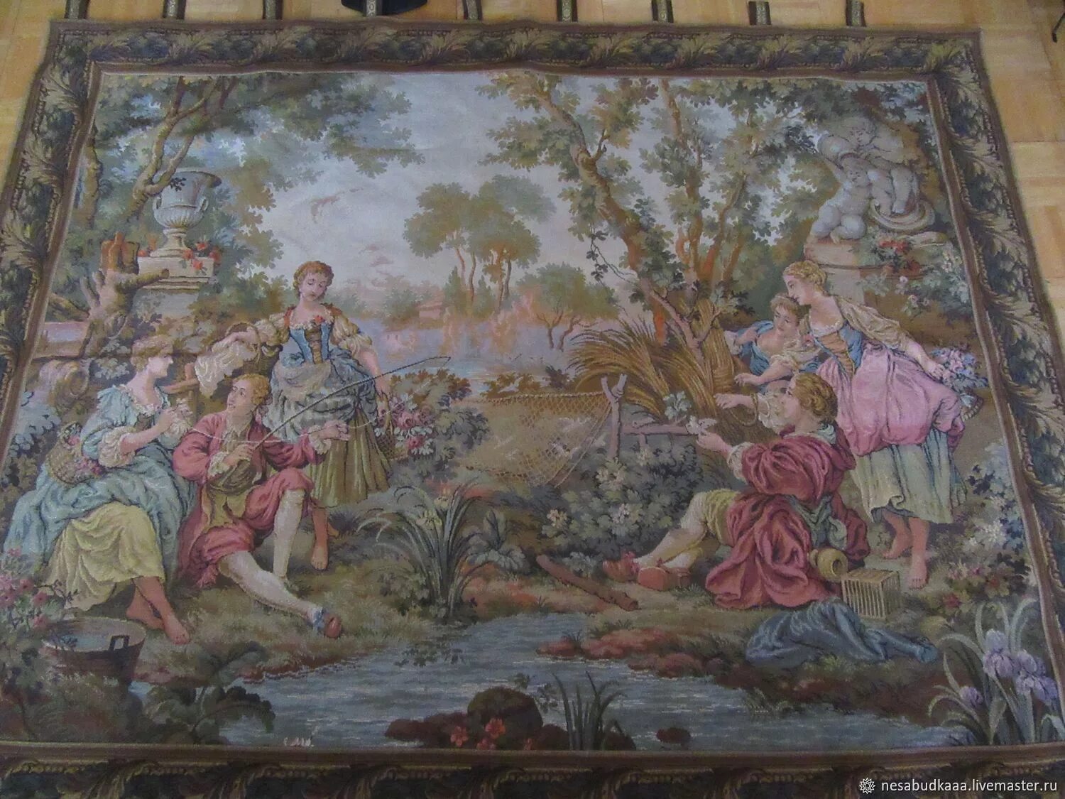 Коврик настенный гобеленовый. Гобеленовые ковры на стену. Настенный коврик. Ковер в цветочек. Бельгийский ковёр из вискозы, акрила и хлопка «elegant tapestry» florence-7066-ivr.