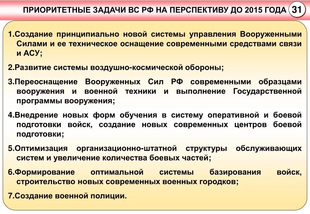 Приоритетные задачи. Задачи вс РФ. Комплексное переоснащение Вооруженных сил это. Первостепенная задача Вооружённых сил страны - это. Направления политики задачи приоритетные направления