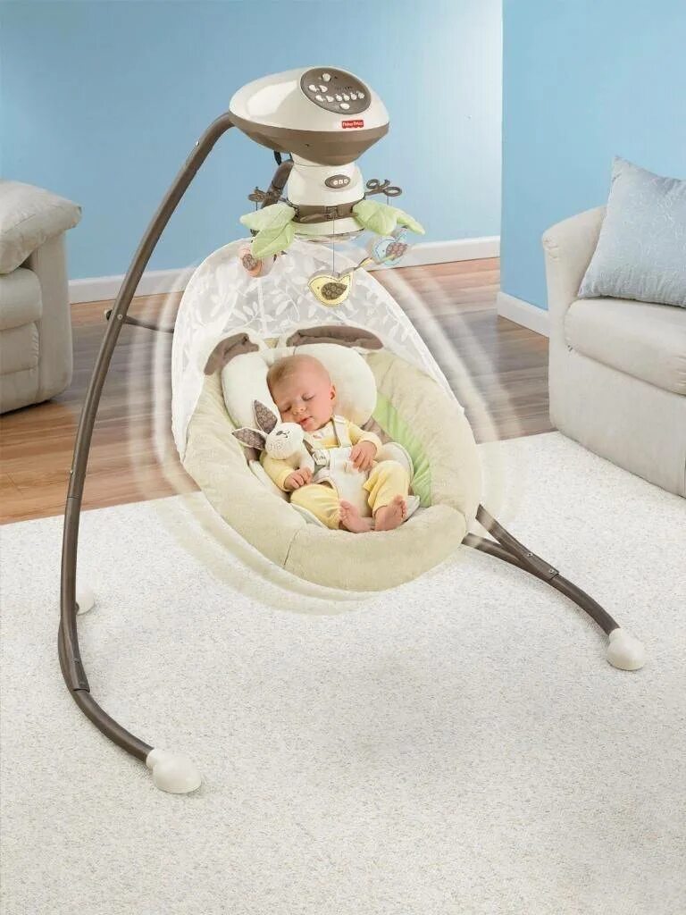 Купить электронные новорожденных. Baby Swing электрокачели. Baby Cradle электрокачели. Fisher Price Baby Swing. Fisher Price для новорожденных Snugabunny.