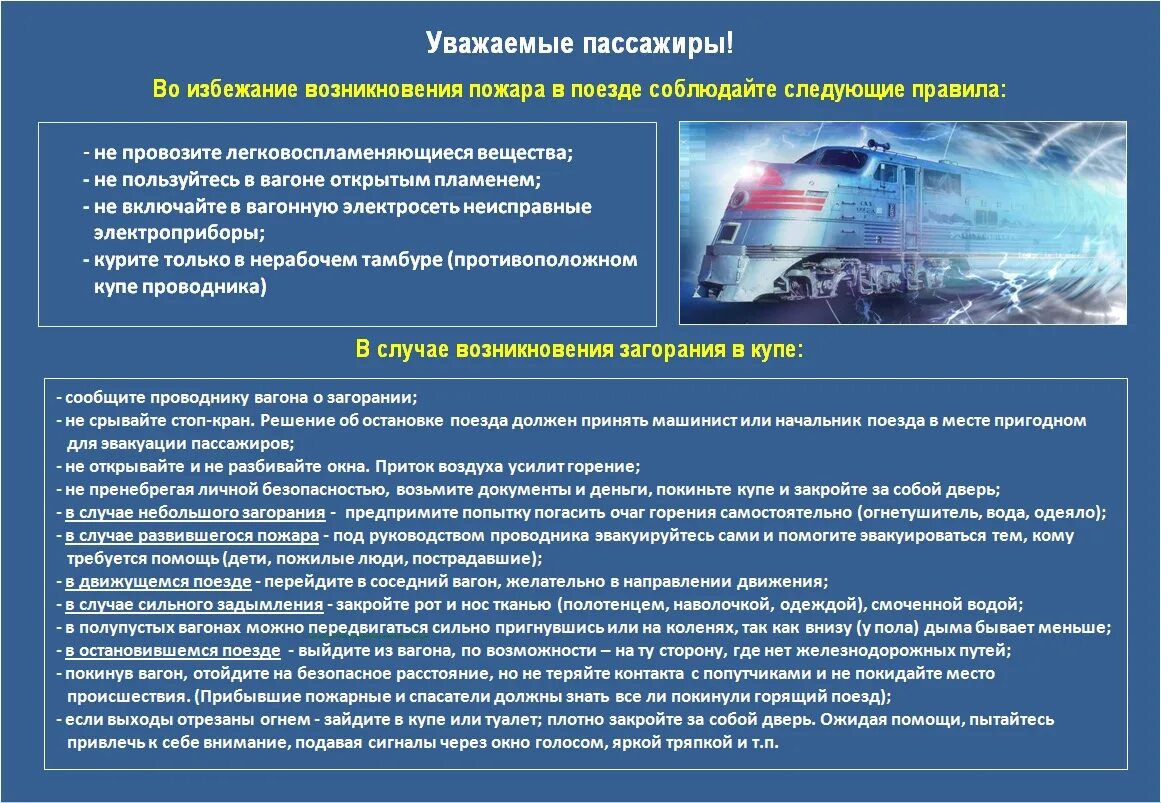 Противопожарная безопасность в пассажирских поездах. Пожарная безопасность в пассажирском поезде. Памятка для пассажиров железнодорожного транспорта. Требования пожарной безопасности на ЖД.