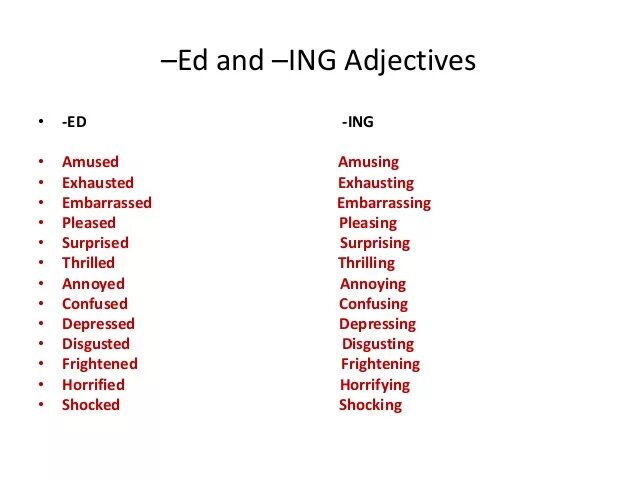 Прилагательные ed ing. Прилагательные в английском с ing. Задания прилагательные ing ed. Прилагательные с окончанием ed ing. Прилагательные ed ing в английском языке