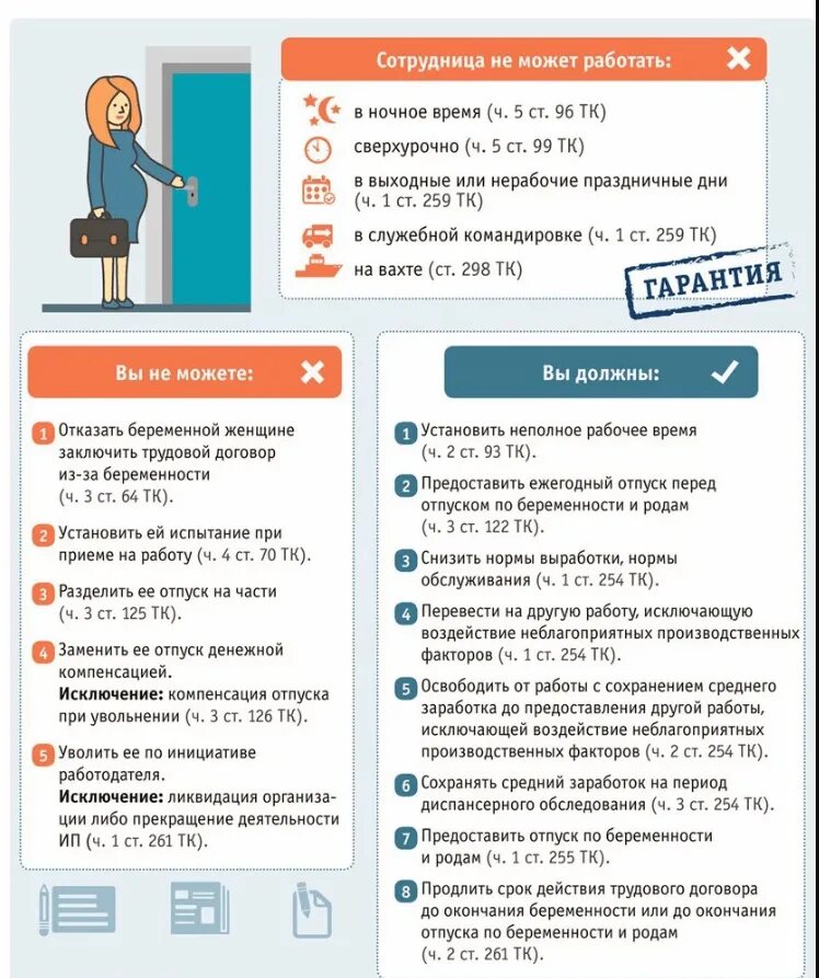 Тк отпуск беременным. Гарантии по трудоустройству беременной женщины. Могут ли уволить беременную женщину с работы. Памятка для беременных женщин на работе.