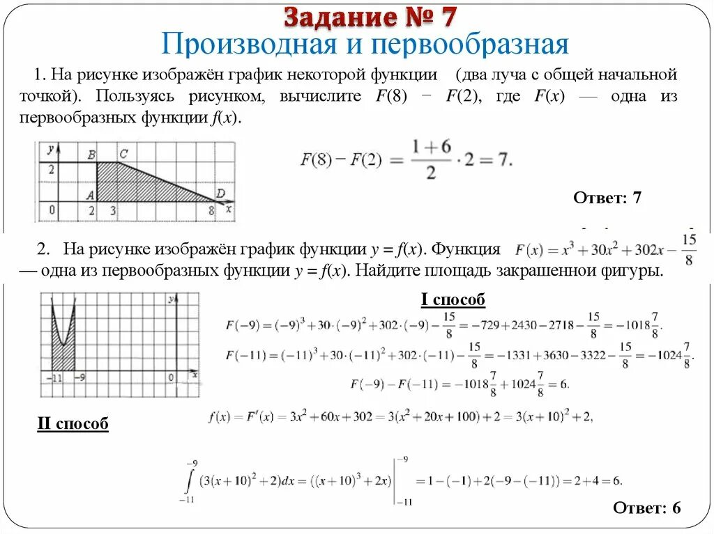 График одной из первообразных функция положительна. Одна из первообразных функции Найдите площадь закрашенной фигуры. На рисунке изображен график некоторой. Первообразная 7 задание ЕГЭ. Задание с первообразной ЕГЭ.