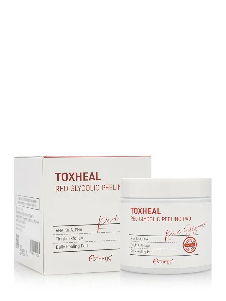 Пилинг house. Toxheal red glyucolic peeling pad, 100 мл. пилинг-подушечки миндальные toxheal red glyucolic peeling pad, 100 мл (100 шт). esthetic house пилинг-подушечки миндальные toxheal red glyucolic peeling pad, 100 мл. toxheal red glycolic peeling pad.