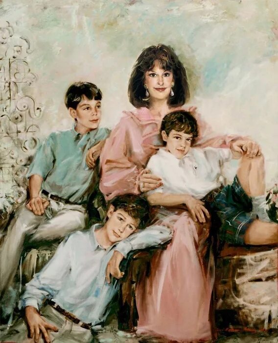 Образ семьи в произведениях молодых художников. Художник Coni Belleau Adams. Семейный портрет живопись современная.