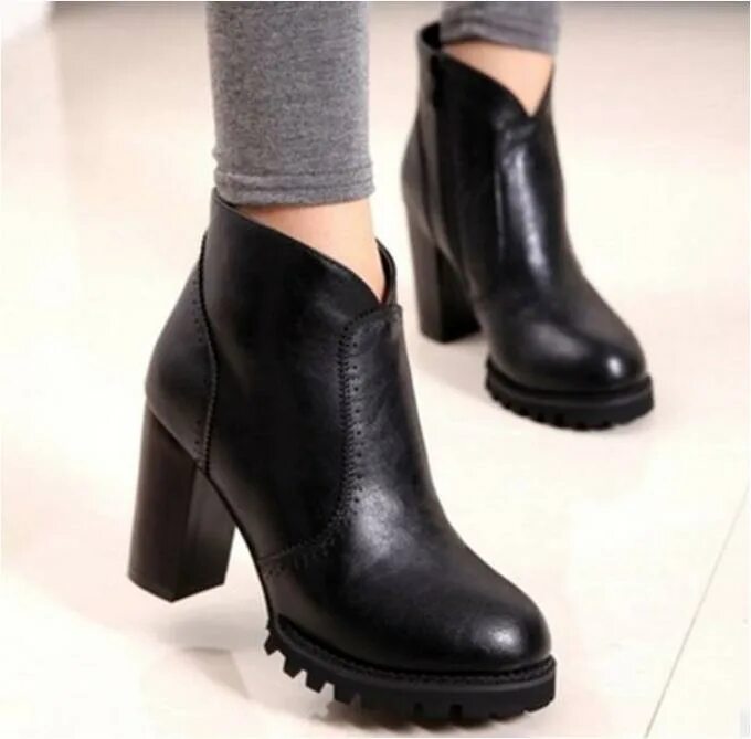Женские ботинки из натуральной кожи на шнуровке A518 AliExpress