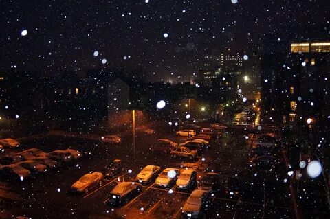 Night snowfall