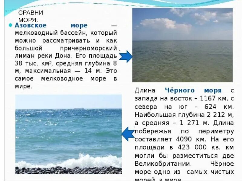 Площадь и глубина Азовского моря. Характеристика Азовского моря. Черное и Азовское море описание. Азовское море презентация. Сравнение черного и белого