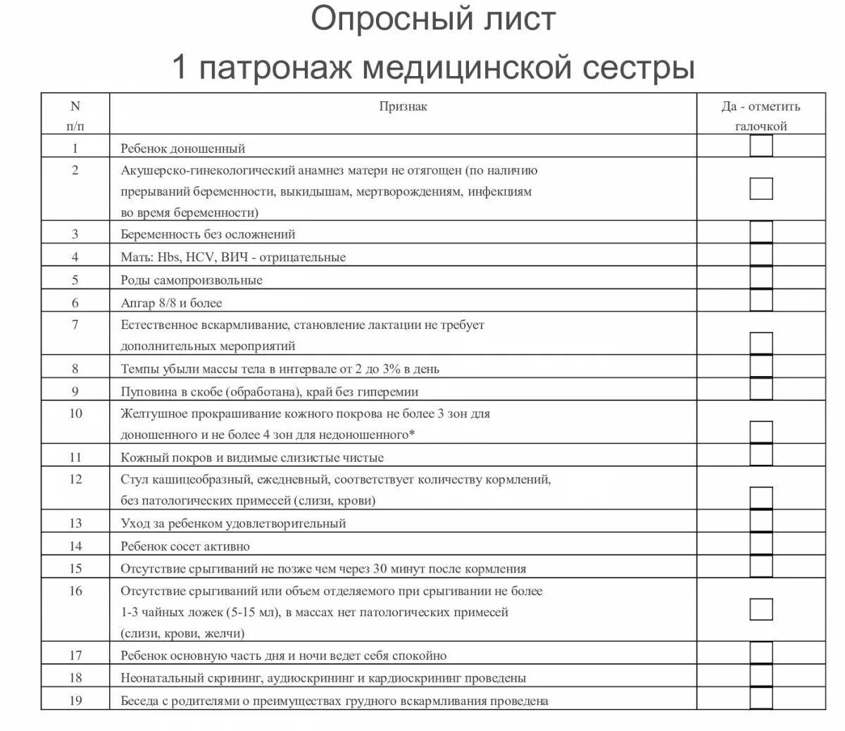 Патронаж участковой медсестры. Патронаж новорожденного чек лист. Опросный лист 1 патронаж медицинской сестры. Опросный лист первичного патронажа медсестры. Чек лист первый патронаж к новорожденному.