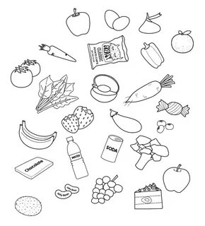 Mewarnai Gambar: Makanan sehat segar dan - Mewarnai.Net