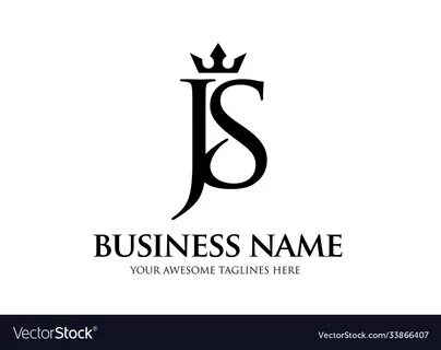 elegant initial letter js with crown logo vector, Creative Lettering Logo V...