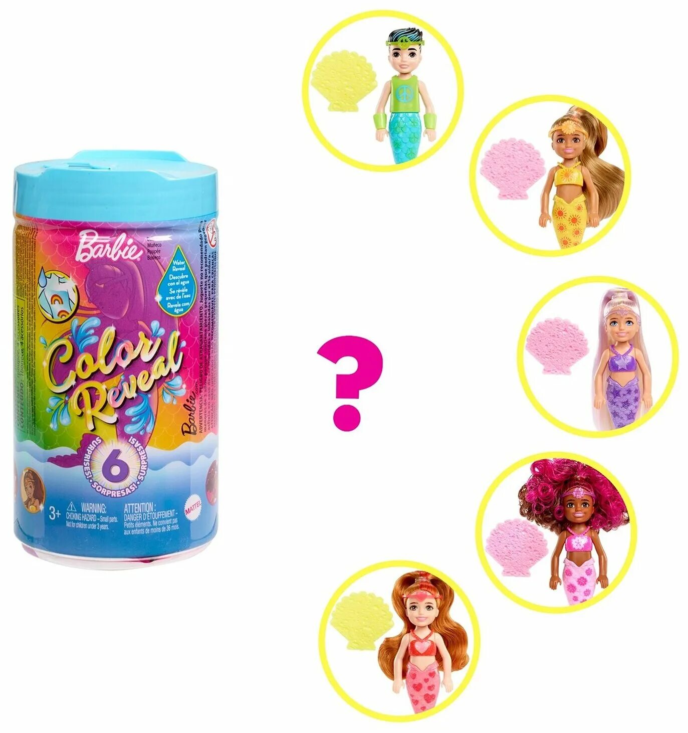 Barbie color reveal rainbow mermaid series