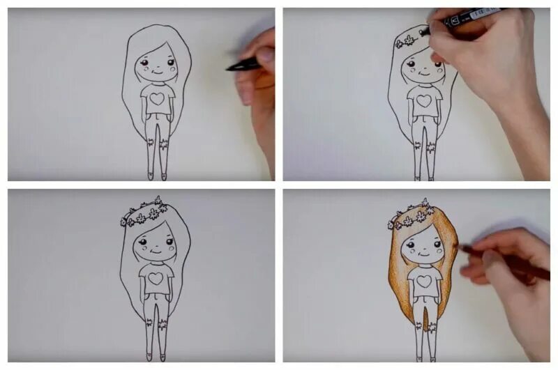 Девочка сделала нарисовать. Девочка рисунок пошагово. Что можно нарисовать девочке. Как можно нарисовать девочку легко. Картинки поэтапно девочки.