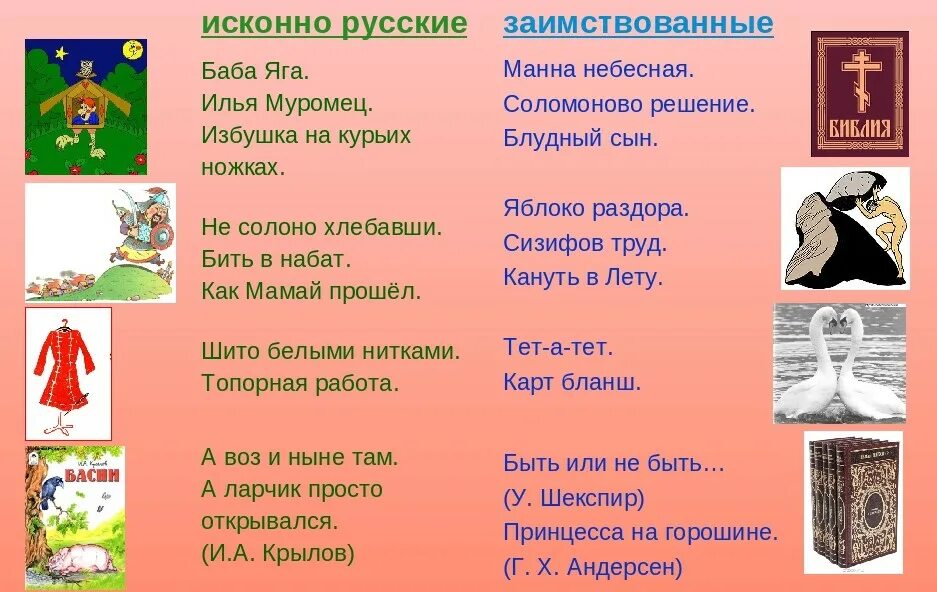 Исконно русские синоним. Исконно русские фразеологизмы. Исконноирусские фразеологизмы. Исконно русские фразеологизмы примеры. Исконно русские и заимствованные фразеологизмы.