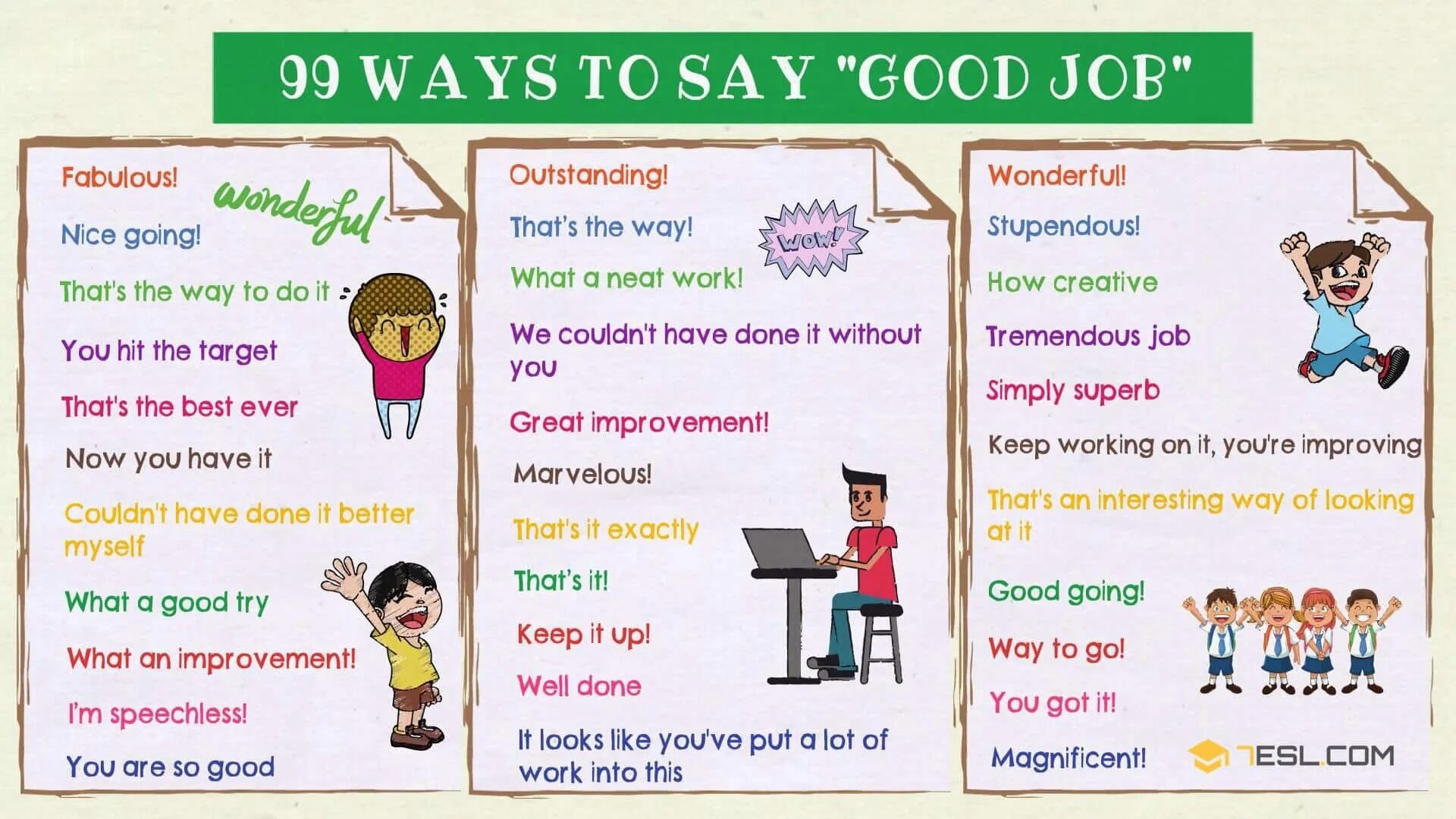 There s work to do. Ways to say good job. Good job synonyms. What is a good job. Good better the best.