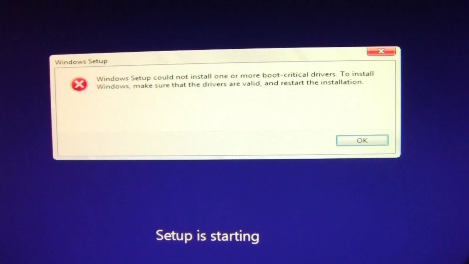 We cant install