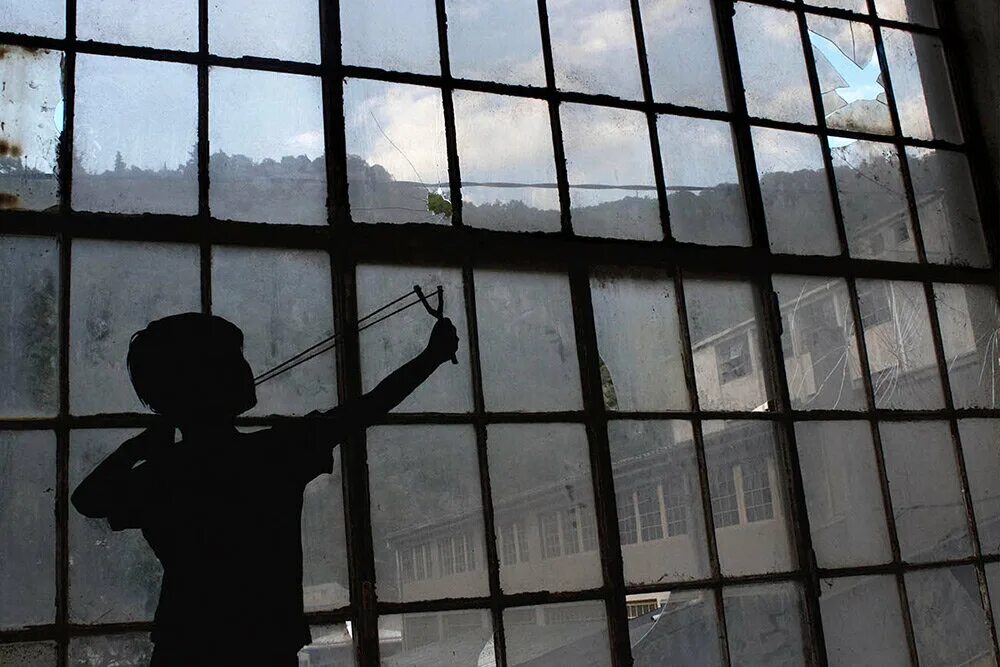 He the window