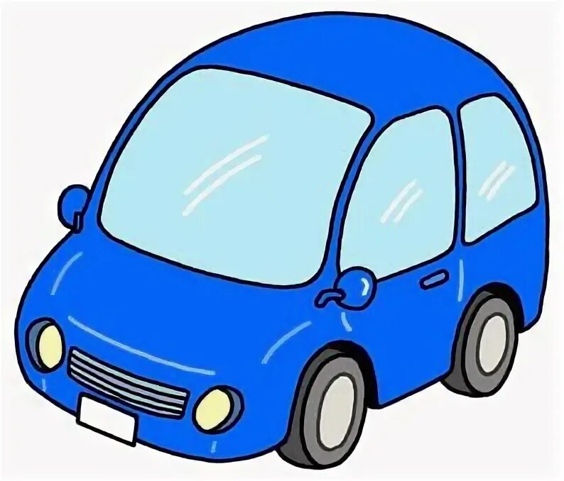 Синяя машинка на прозрачном фоне. Car card for kids. Седан простой. Машинки с глазками. Седан вектор.