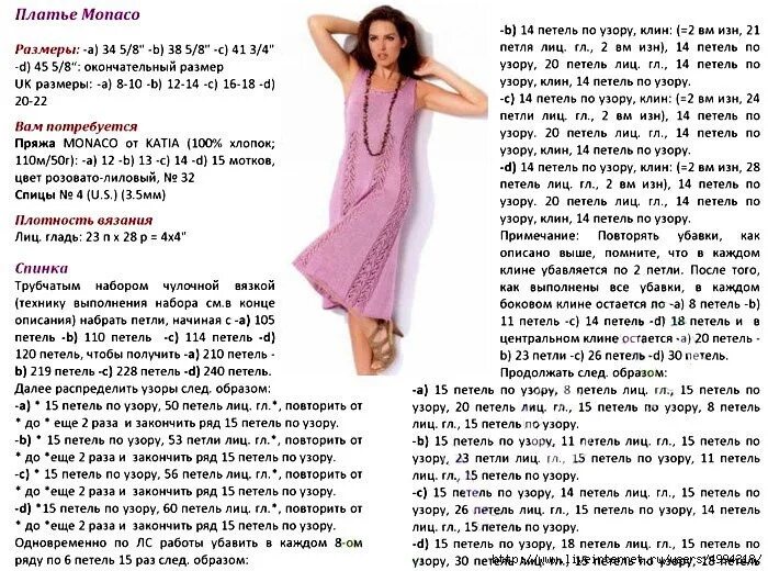 Платье вязаное спицами - Мир вязания и рукоделия Рукоделие Постила
