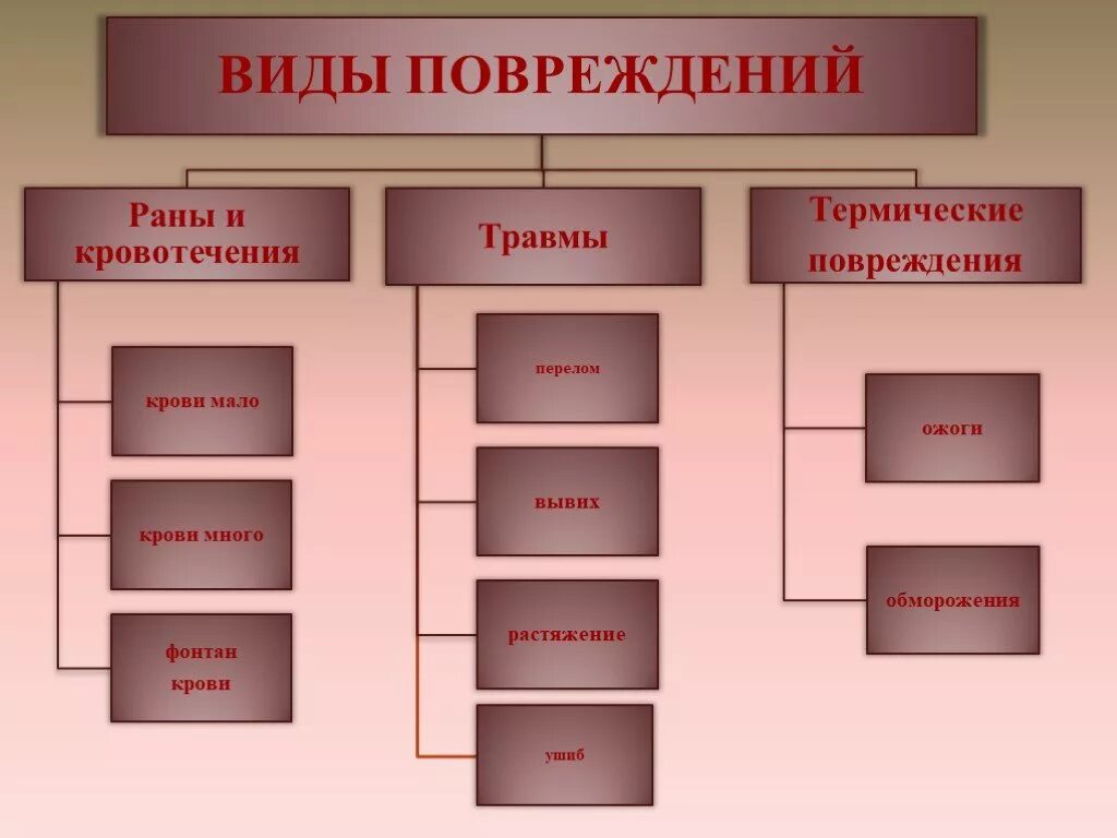 Раненая типе. Виды повреждений.