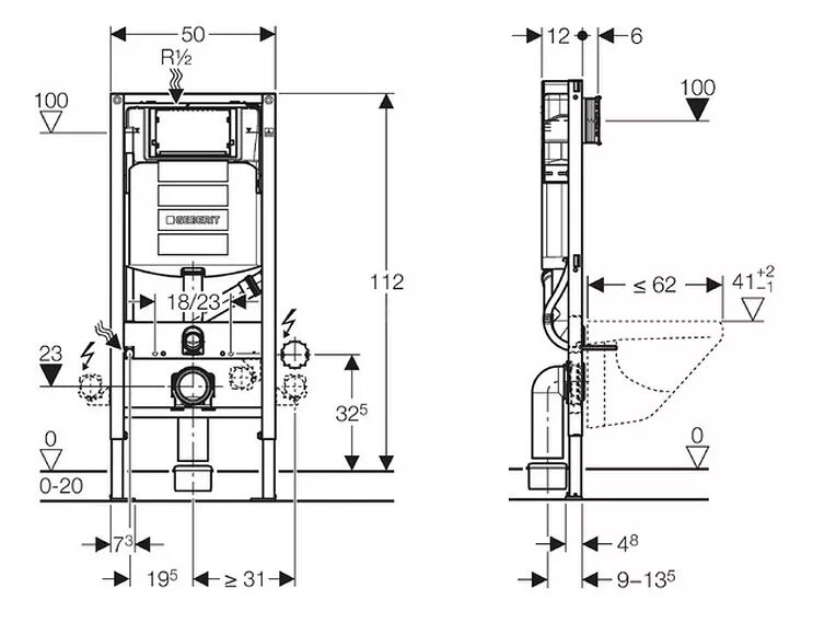Инсталляция Геберит схема монтажа. Унитаз ГЭБЭРИТ схема монтажа. Инсталляция Geberit диаметр слива. Высота инсталляции Геберит.