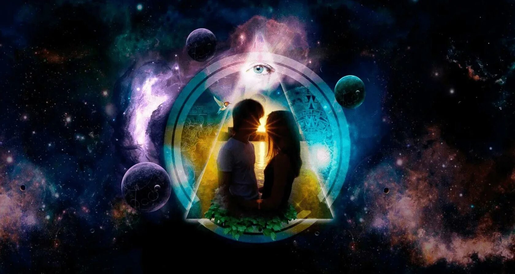 Мужчина и женщина космос. Космос любовь. Влюбленные в космосе. Астрология любви. Брачное совместимость