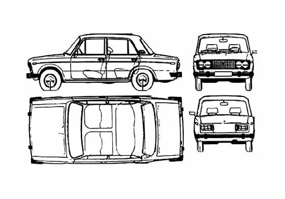 Ваз 2107 фото чертежи 1986 Lada Nova 1200 Combi Wagon blueprints free Outlines