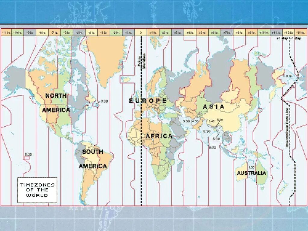 Тайланд разница во времени с москвой сейчас. Карта часовых поясов. Временные зоны. Часовые пояса планеты на карте.