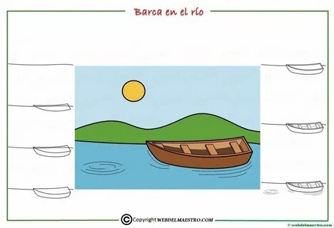 Как нарисовать лодку на воде
