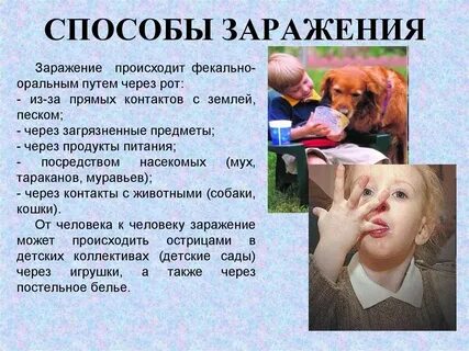 Заражение через рот