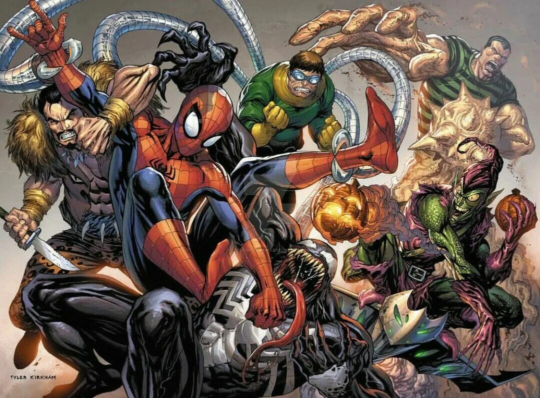 Зловещая шестёрка киновселенная марвел. Злодеи человека паука список. Враги человека паука 1994. Злодеи человека паука. Spider man villains.