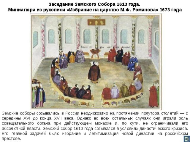 Заседание земского собора 1613 года.