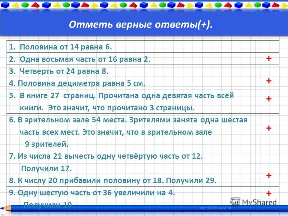 восьмая часть числа равна 5. 1 произведение 2 произведение равно. все варианты верны. частное делитель равно. ￼.