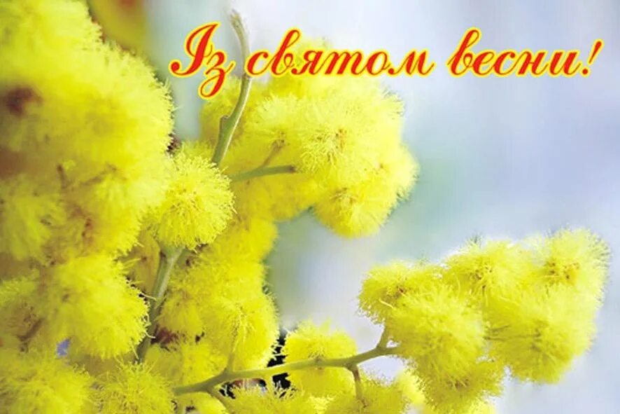 З першим днем весни. С першим березня. З 8 березням. З 1 березня. С первым днем весны.