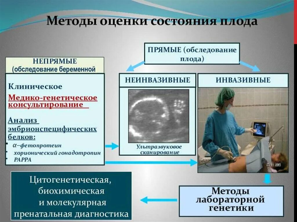 Прентльня диагностика. Методы пренатальной диагностики. Неинвазивные методы пренатальной диагностики. Алгоритм пренатальной диагностики.