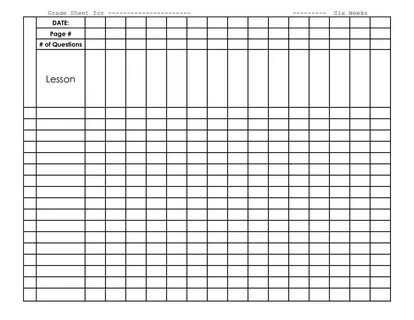Grade sheet