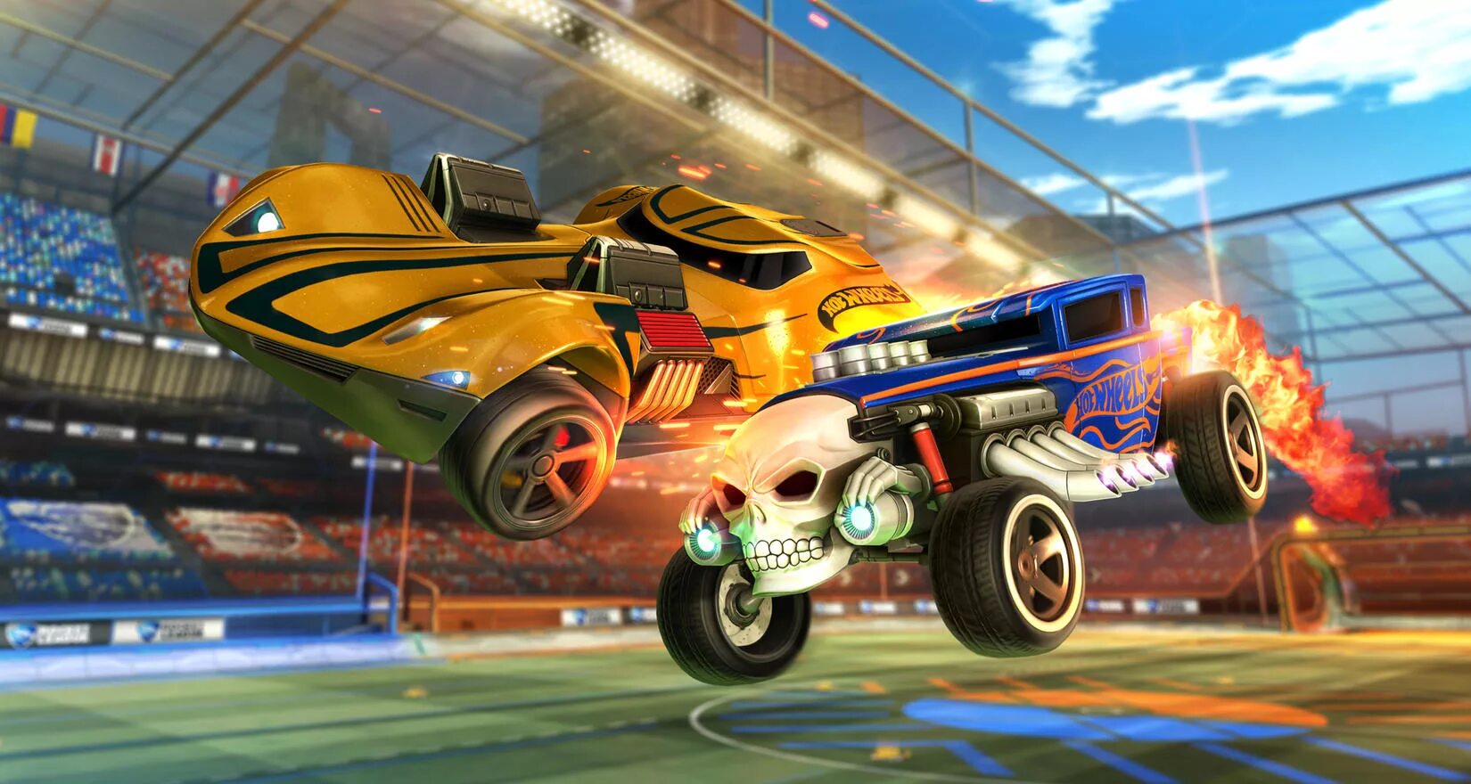 Хот вилс анлишед. Рокет лига хот Вилс. Рокет лига машинки. Игра Rocket League. Hot Wheels DLC рокет лига.