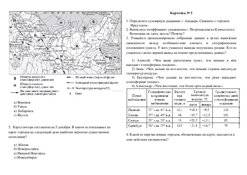 Практическая по географии 8 класс