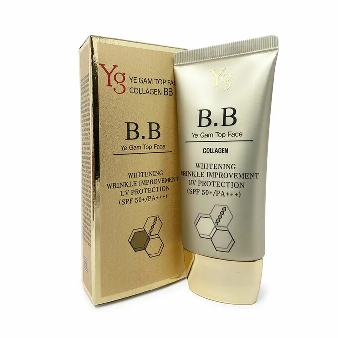 Вв коллаген. Ye gam Top Plus BB Collagen. Крем SPF 50 BB ye gam Top face. Тональный крем коллаген ye gam. Крем ye gam Top Plus.